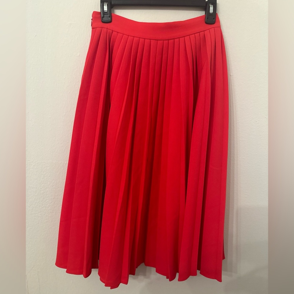 Beautiful Kate Spade Vibrant Coral A-Line Skirt pleaded - Picture 3 of 4